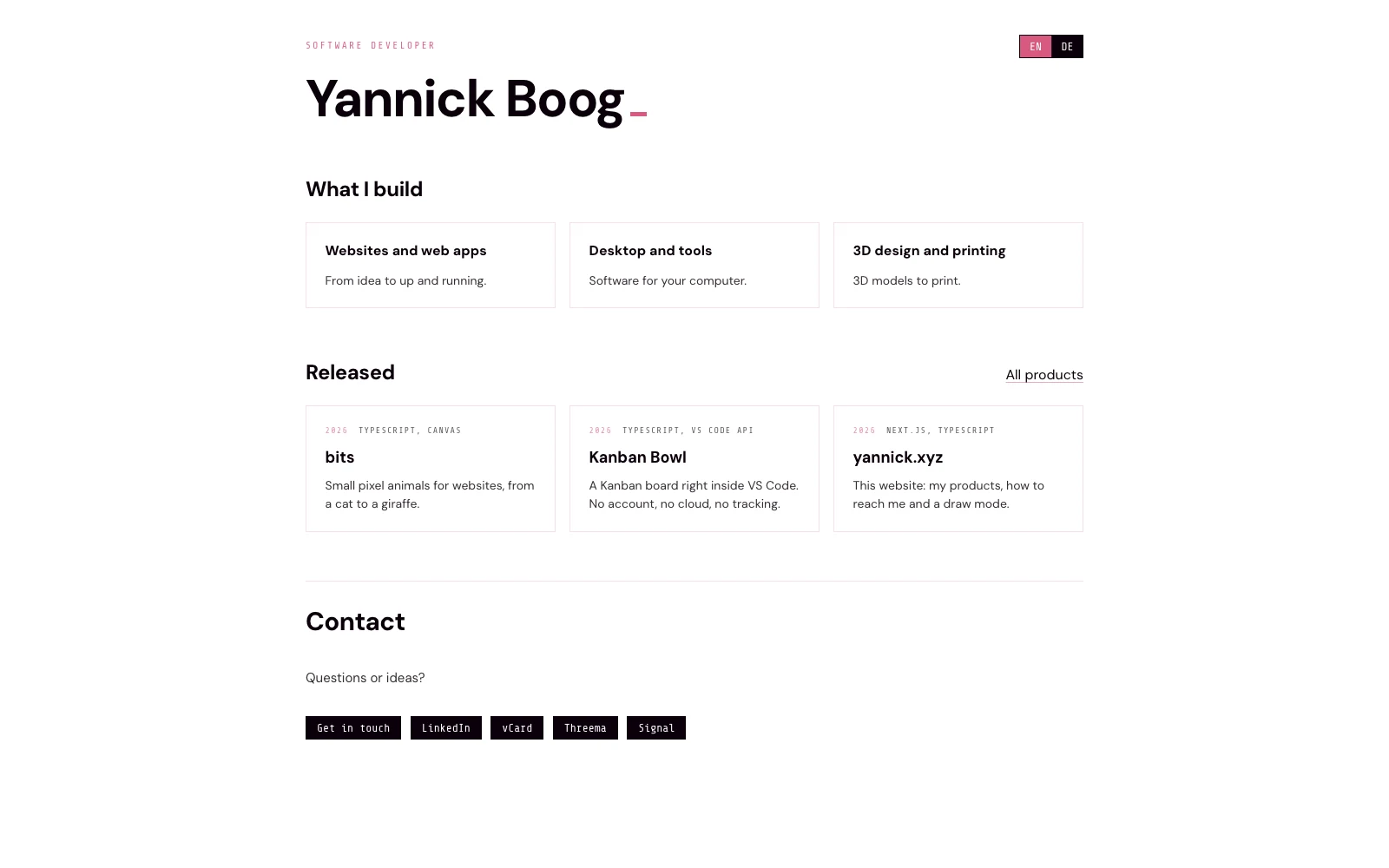yannick.xyz project preview